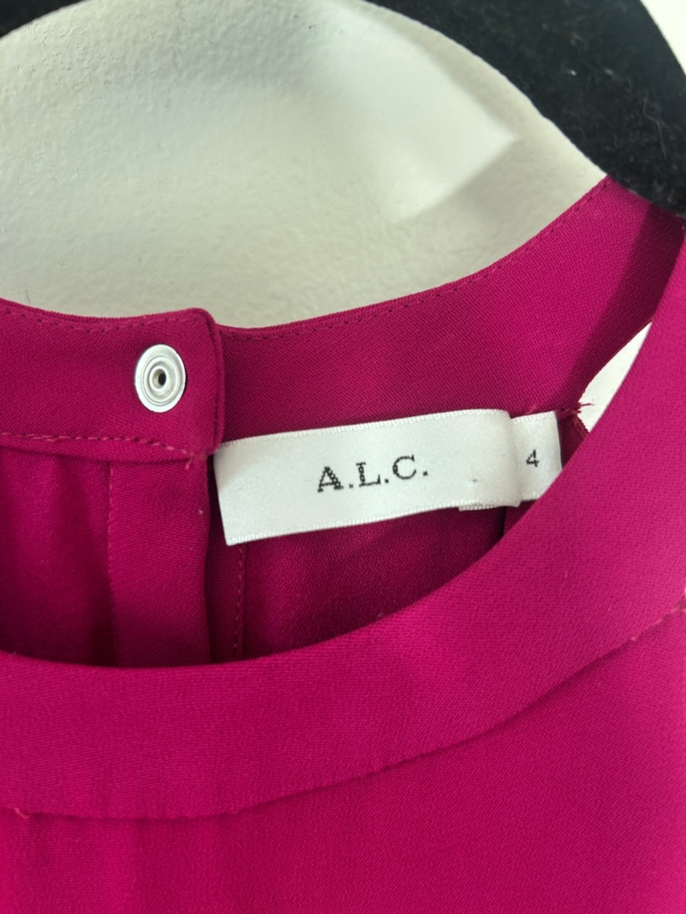 A.L.C. Magenta Scallop Hem Alexis Mini Dress size 4 (wedding guest, party/event) - Picture 4 of 9